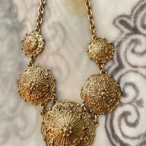 Vintage-Inspired Gold Medallion Necklace